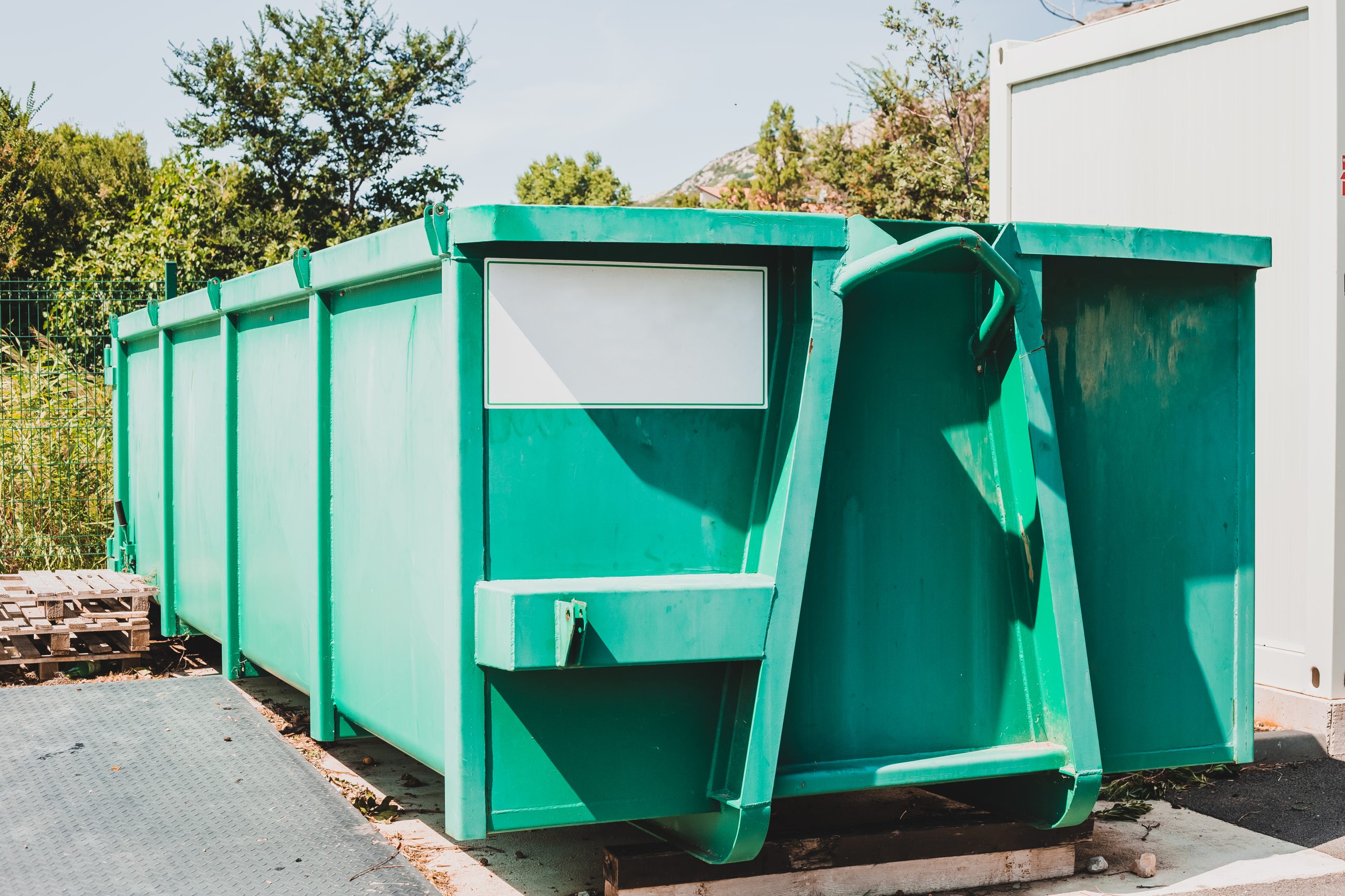 large waste container at local sorting station